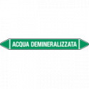 Etichetta singola autoadesiva con frecce e simboli ACQUA DEMINERALIZZ.