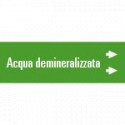 Foglio da 5 etichette fondo verde" ACQUA DEMINERALIZZATA" dx