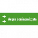 Foglio da 5 etichette fondo verde" ACQUA DEMINERALIZZATA" sx