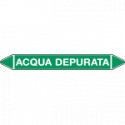 Foglio da 5 etichette autoadesive con frecce e simboli ACQUA DEPURATA