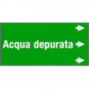 Etichetta fondo verde "ACQUA DEPURATA" destra