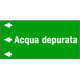 Etichetta fondo verde "ACQUA DEPURATA" sinistra