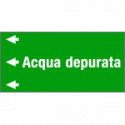 Etichetta fondo verde "ACQUA DEPURATA" sinistra