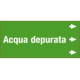 Foglio etichetta fondo verde "ACQUA DEPURATA" destra