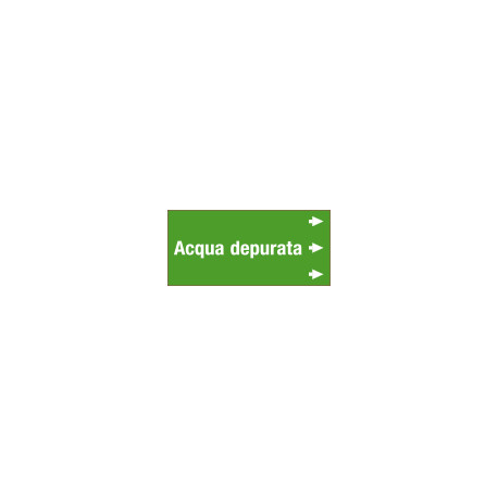 Foglio etichetta fondo verde "ACQUA DEPURATA" destra