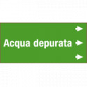 Foglio etichetta fondo verde "ACQUA DEPURATA" destra