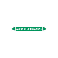 Foglio da 5 etichette autoadesive con frecce+simb ACQUA DI CIRCOLAZ.
