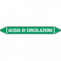Foglio da 5 etichette autoadesive con frecce+simb ACQUA DI CIRCOLAZ.