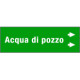 Foglio da 5 etichette fondo verde" ACQUA DI POZZO" destra