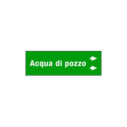 Foglio da 5 etichette fondo verde" ACQUA DI POZZO" destra