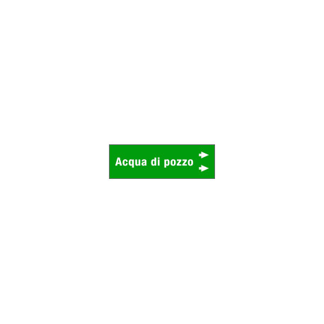 Foglio da 5 etichette fondo verde" ACQUA DI POZZO" destra