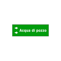 Foglio da 5 etichette fondo verde" ACQUA DI POZZO" sinistra