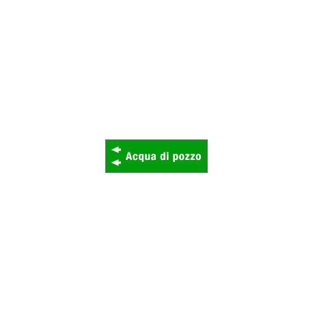 Foglio da 5 etichette fondo verde" ACQUA DI POZZO" sinistra