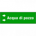 Foglio da 5 etichette fondo verde" ACQUA DI POZZO" sinistra