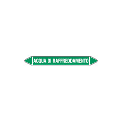 Foglio da 5 etichette autoadesive con frecce+simb ACQUA DI RAFFREDDAM