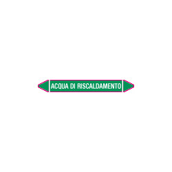 Etichetta singola autoadesiva verde ACQUA DI RISCALDAMENTO