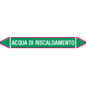 Etichetta singola autoadesiva verde ACQUA DI RISCALDAMENTO