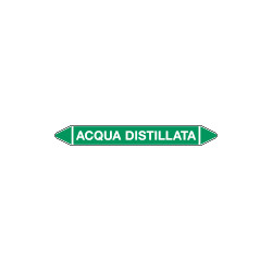 Foglio da 5 etichette autoadesive con frecce+simb ACQUA DISTILLATA
