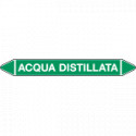 Foglio da 5 etichette autoadesive con frecce+simb ACQUA DISTILLATA