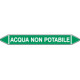 Foglio da 5 etichette autoadesive con frecce+simb ACQUA NON POTABILE