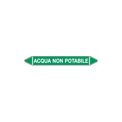 Foglio da 5 etichette autoadesive con frecce+simb ACQUA NON POTABILE