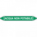 Foglio da 5 etichette autoadesive con frecce+simb ACQUA NON POTABILE