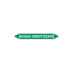 Foglio da 5 etichette autoadesive con frecce+simb ACQUA OSMOTIZZATA