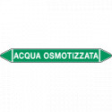 Etichetta singola autoadesiva con frecce+simboli ACQUA OSMOTIZZATA