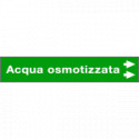 Foglio da 5 etichette fondo verde "ACQUA OSMOTIZZATA"freccia destra