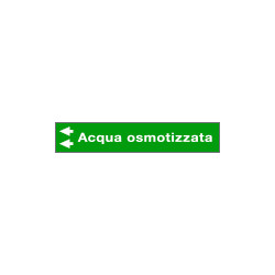 Foglio da 5 etichette fondo verde "ACQUA OSMOTIZZATA"freccia sinistra
