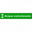 Foglio da 5 etichette fondo verde "ACQUA OSMOTIZZATA"freccia sinistra