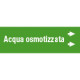 Foglio da 5 etichette fondo verde" ACQUA OSMOTIZZATA " dx