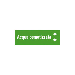 Foglio da 5 etichette fondo verde" ACQUA OSMOTIZZATA " dx