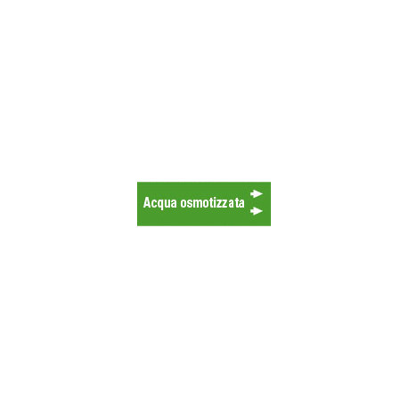 Foglio da 5 etichette fondo verde" ACQUA OSMOTIZZATA " dx
