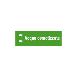 Foglio da 5 etichette fondo verde" ACQUA OSMOTIZZATA " sx