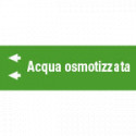 Foglio da 5 etichette fondo verde" ACQUA OSMOTIZZATA " sx