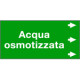 Etichetta fondo verde "ACQUA OSMOTIZZATA " destra