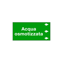 Etichetta fondo verde "ACQUA OSMOTIZZATA " destra