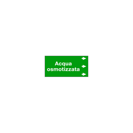 Etichetta fondo verde "ACQUA OSMOTIZZATA " destra