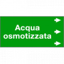 Etichetta fondo verde "ACQUA OSMOTIZZATA " destra
