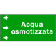 Etichetta fondo verde "ACQUA OSMOTIZZATA " sinistra