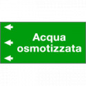 Etichetta fondo verde "ACQUA OSMOTIZZATA " sinistra
