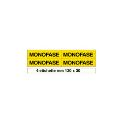 Foglio n. 4 etichette adesive MONOFASE