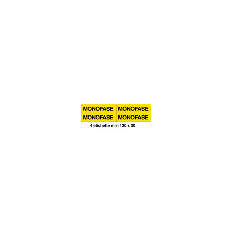 Foglio n. 4 etichette adesive MONOFASE
