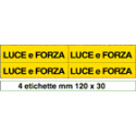 Foglio n. 4 etichette adesive LUCE E FORZA