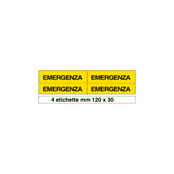 Foglio n. 4 etichette adesive EMERGENZA