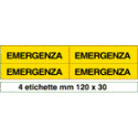 Foglio n. 4 etichette adesive EMERGENZA