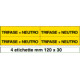 Foglio n. 4 etichette adesive TRIFASE+NEUTRO