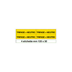 Foglio n. 4 etichette adesive TRIFASE+NEUTRO