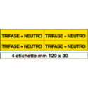 Foglio n. 4 etichette adesive TRIFASE+NEUTRO
